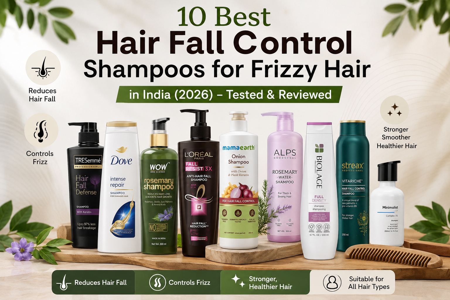 Best Hair Fall Control Shampoos for Frizzy Hair in India